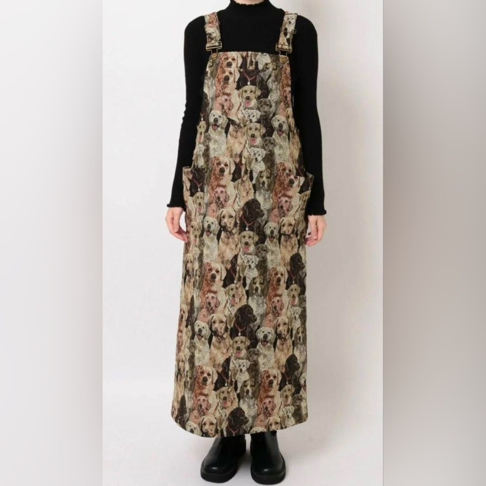Merry Jenny Vintage dogs Jacquard Overall Skirt